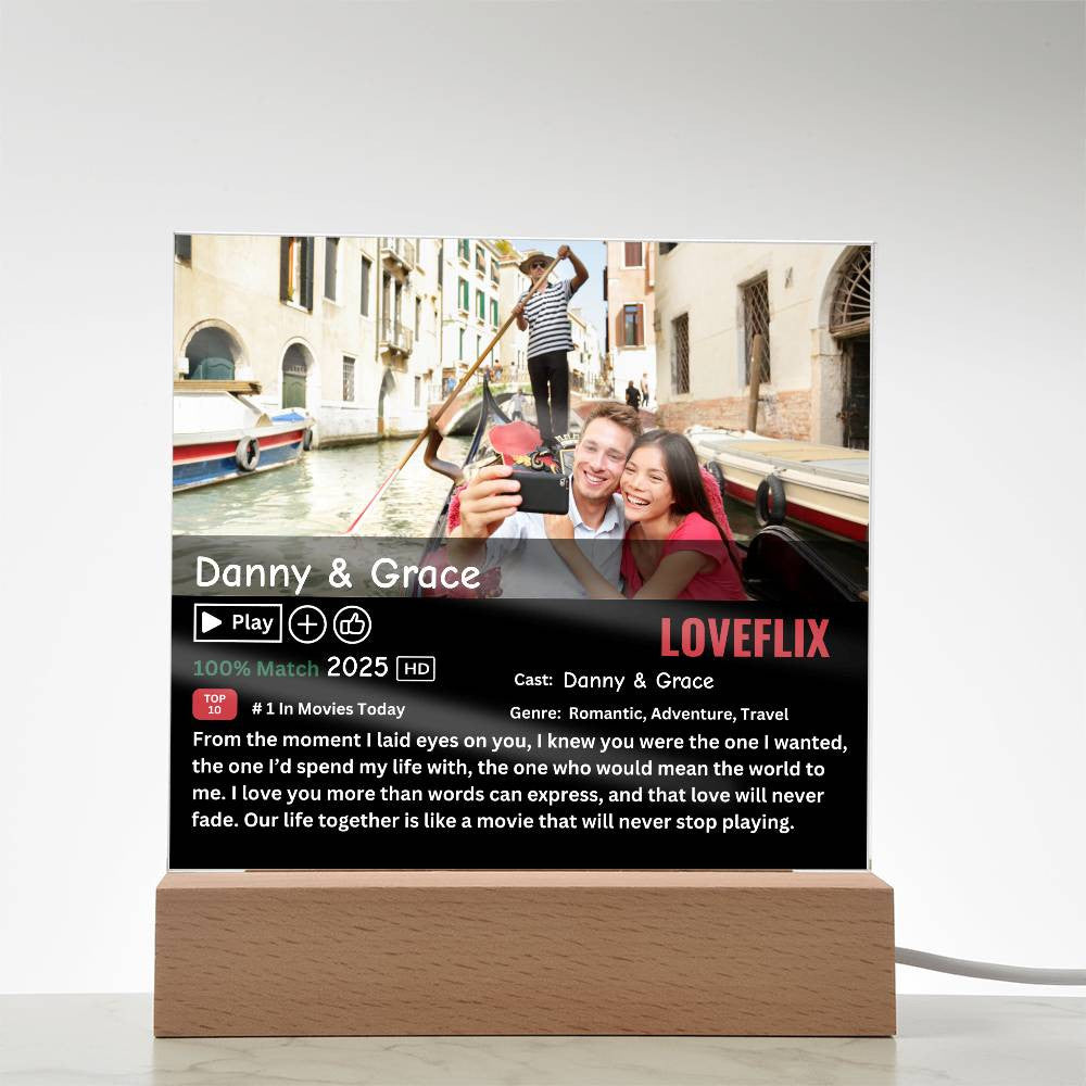 Personalized LOVEFLIX Acrylic Plaque