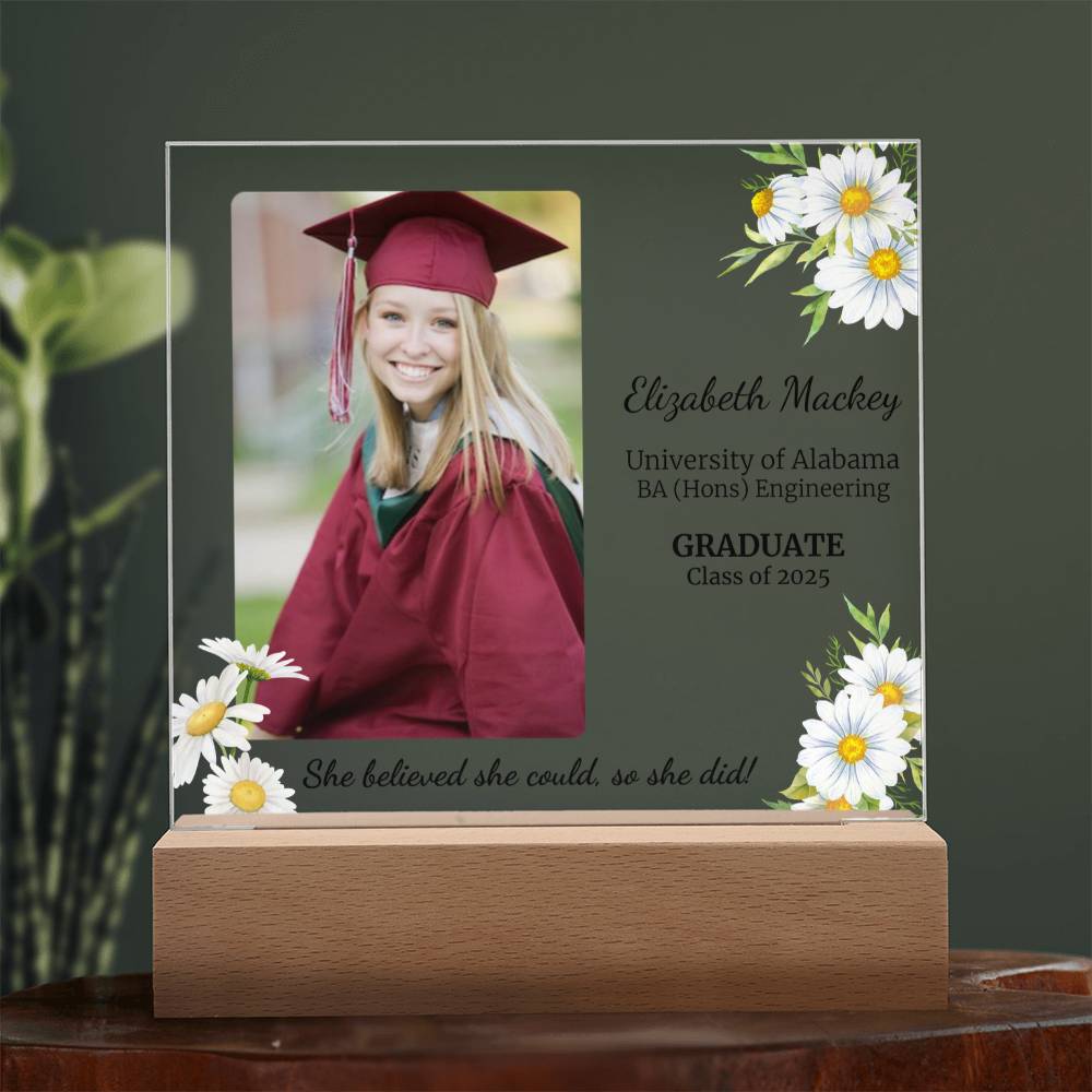 She Believed She Could, So She Did|Personalized Graduation Plaque