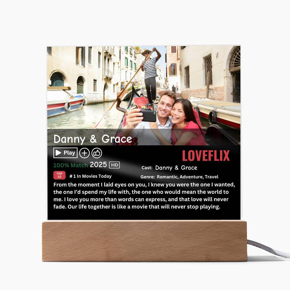 Personalized LOVEFLIX Acrylic Plaque