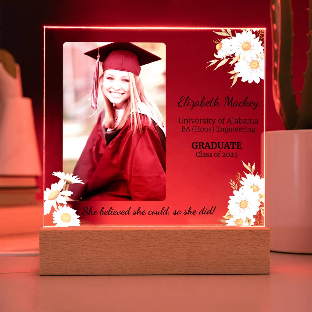 She Believed She Could, So She Did|Personalized Graduation Plaque
