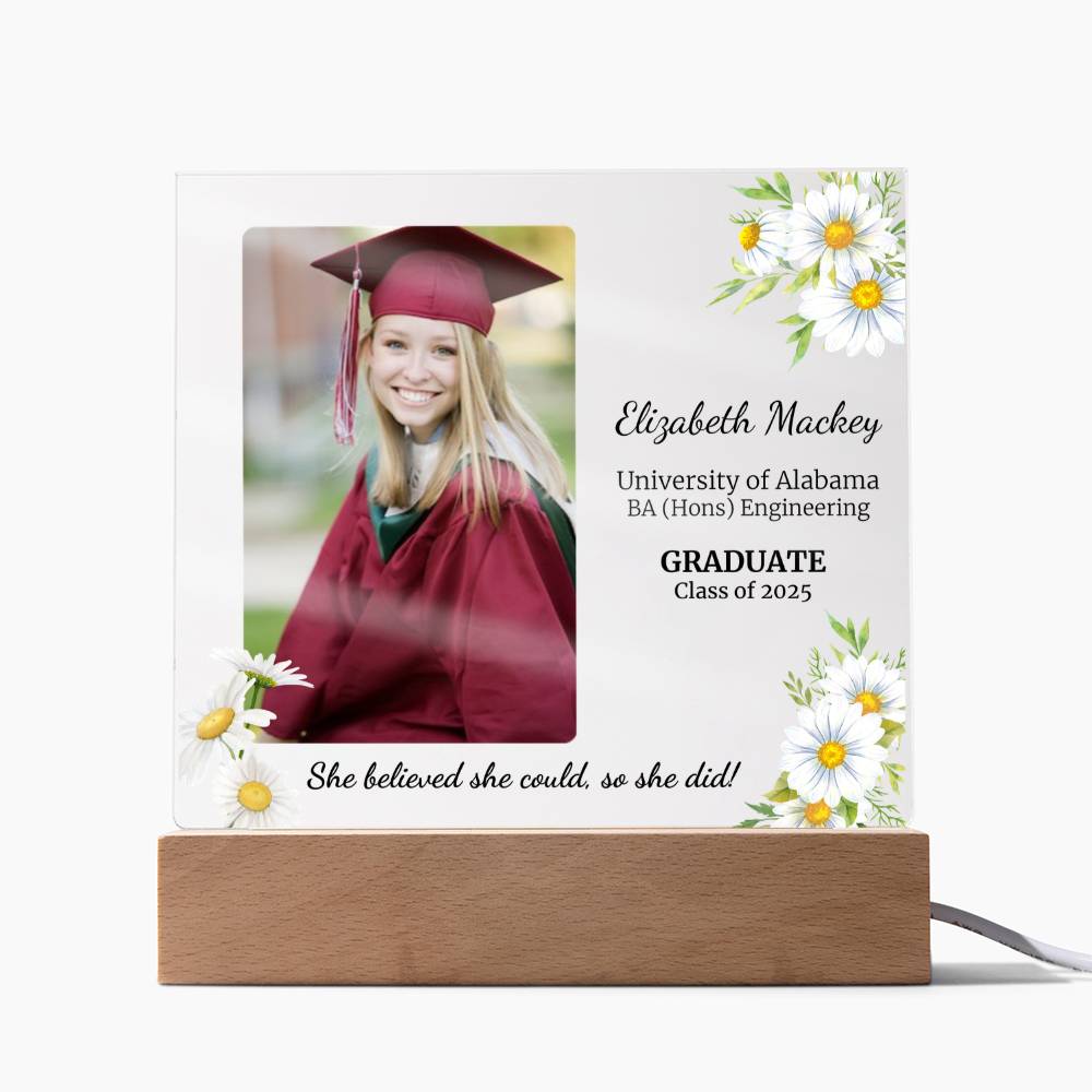 She Believed She Could, So She Did|Personalized Graduation Plaque