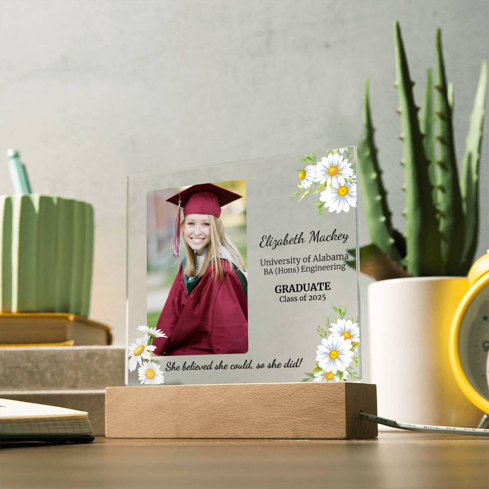 She Believed She Could, So She Did|Personalized Graduation Plaque