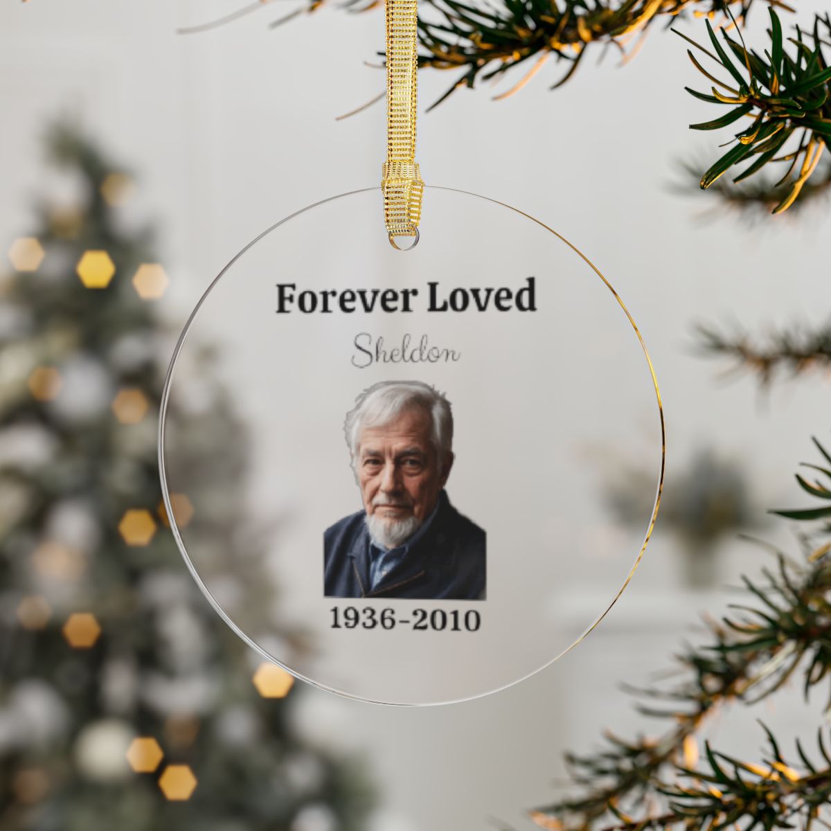 Forever Loved Personalized Memorial Photo Ornament