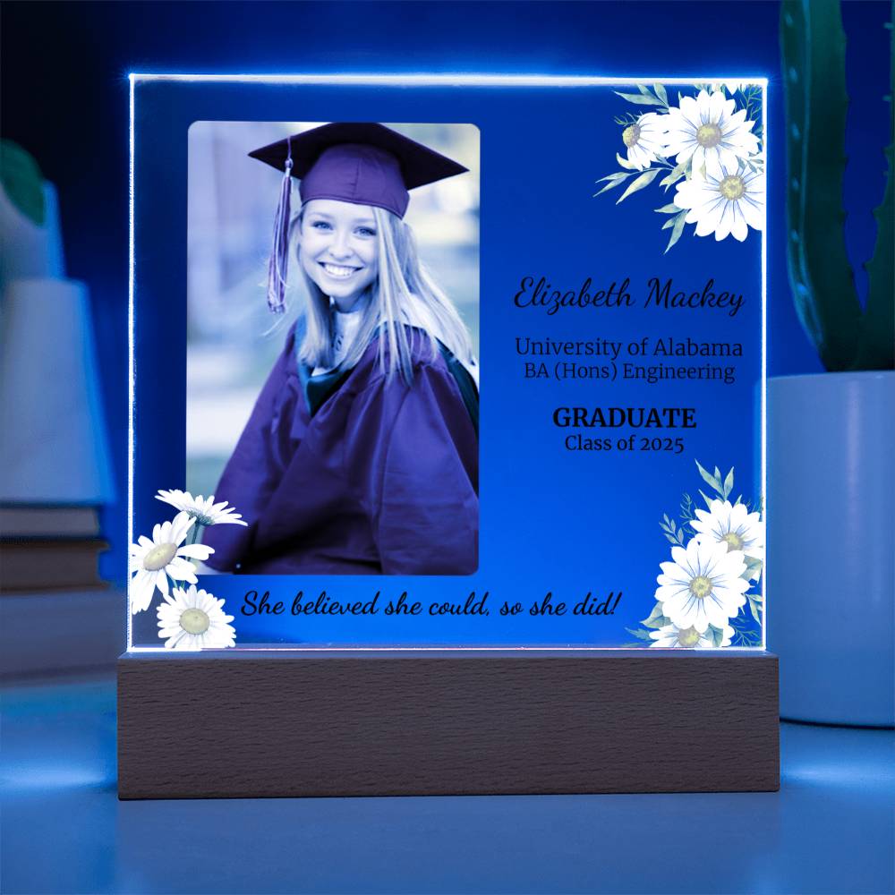 She Believed She Could, So She Did|Personalized Graduation Plaque
