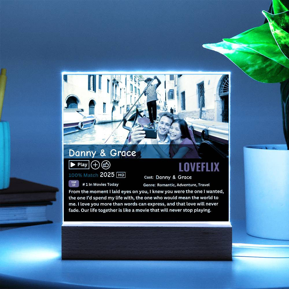 Personalized LOVEFLIX Acrylic Plaque
