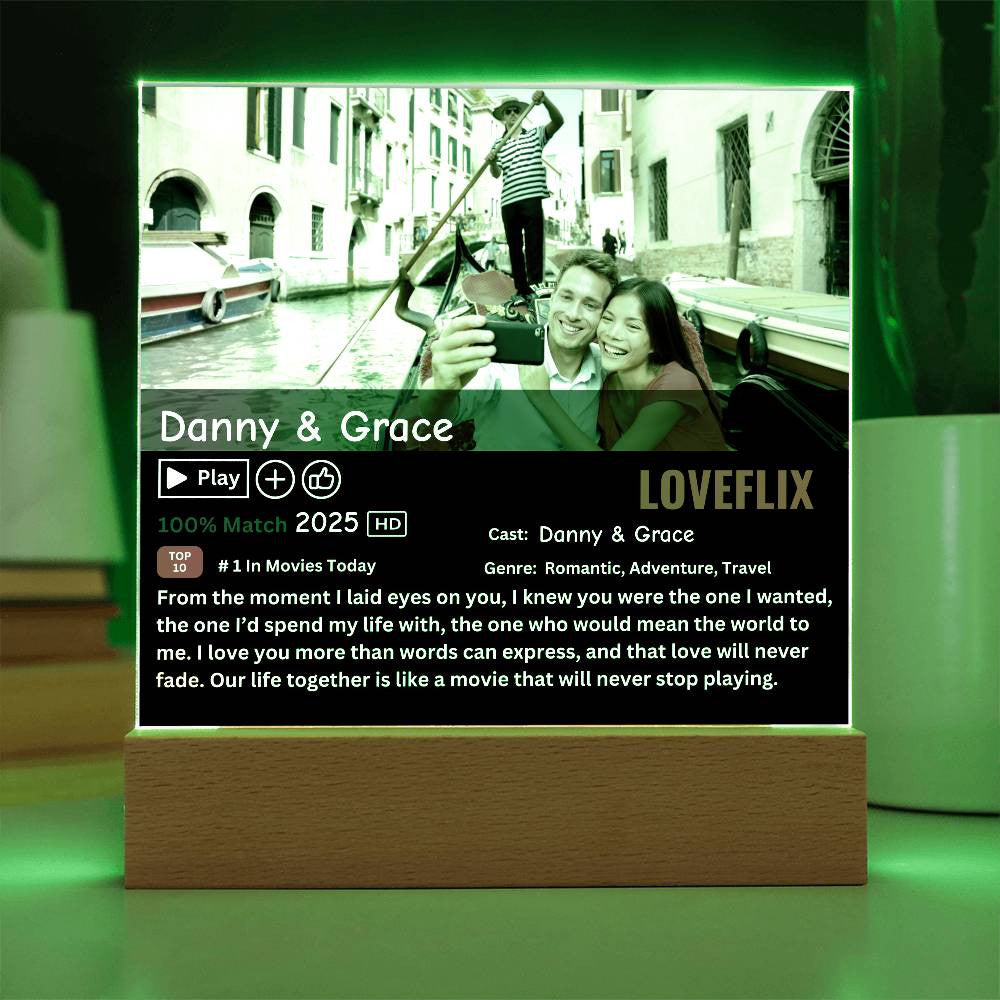 Personalized LOVEFLIX Acrylic Plaque