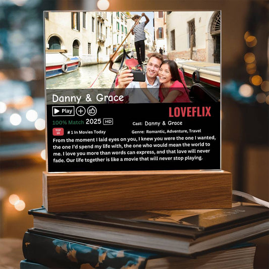 Personalized LOVEFLIX Acrylic Plaque