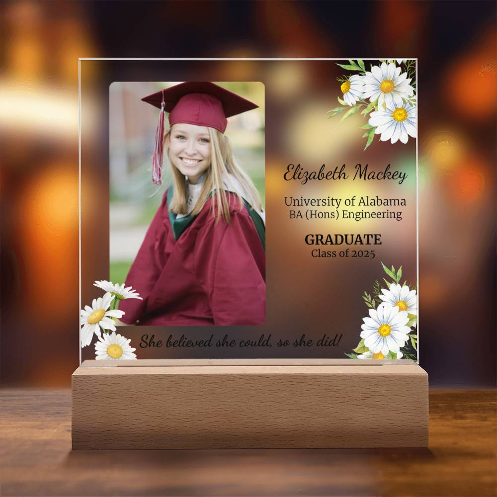 She Believed She Could, So She Did|Personalized Graduation Plaque