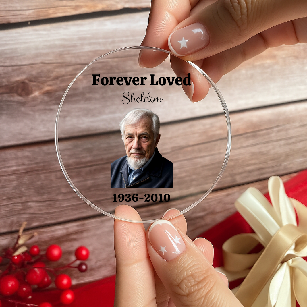 Forever Loved Personalized Memorial Photo Ornament