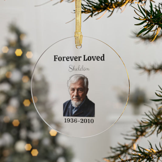 Forever Loved Personalized Memorial Photo Ornament