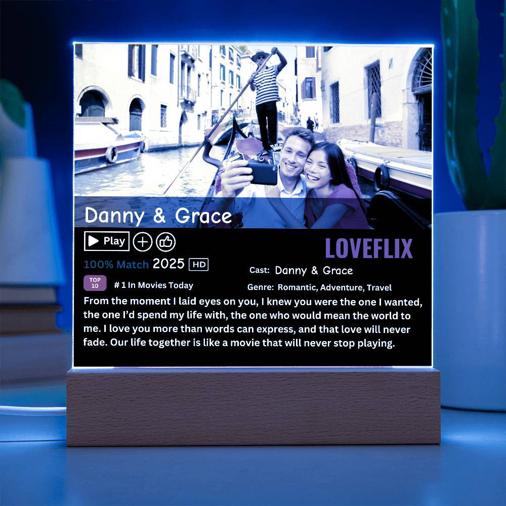 Personalized LOVEFLIX Acrylic Plaque