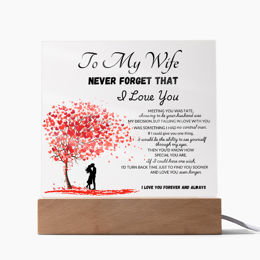 To My Wife Printed Acrylic Square Plaque