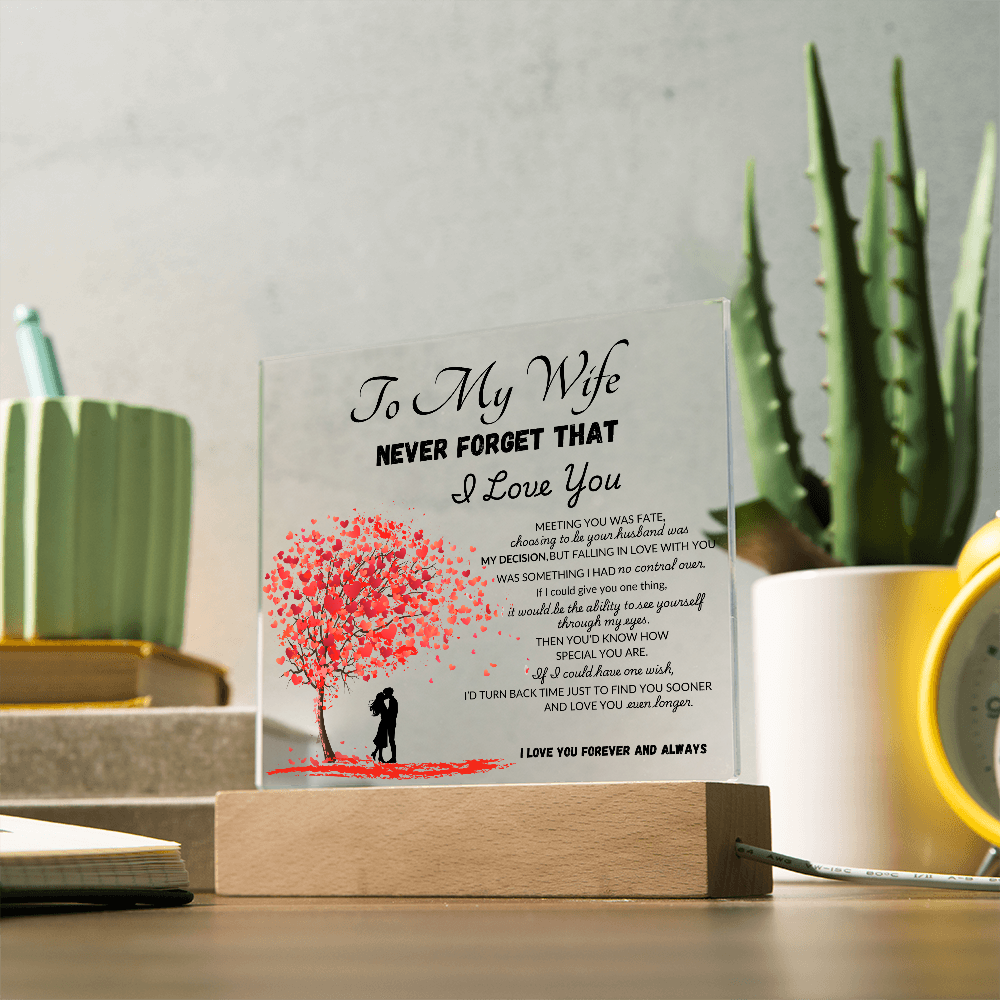 To My Wife Printed Acrylic Square Plaque