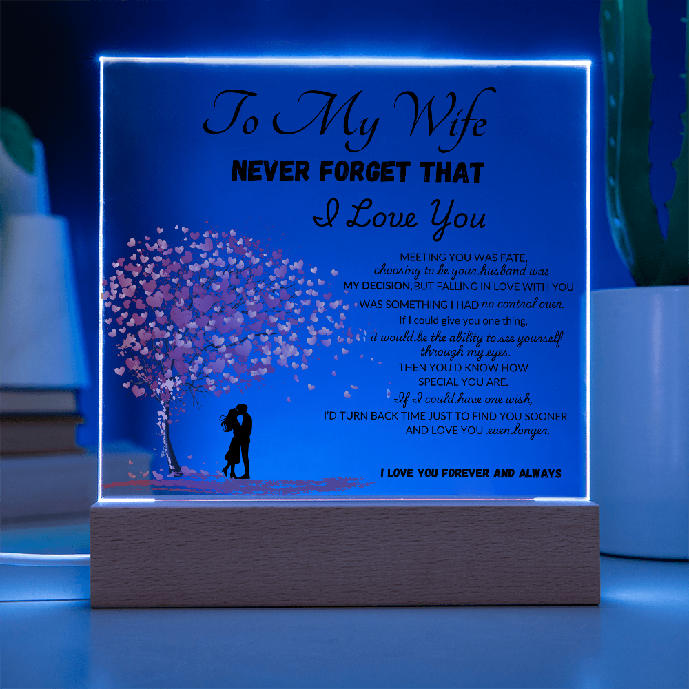 To My Wife Printed Acrylic Square Plaque