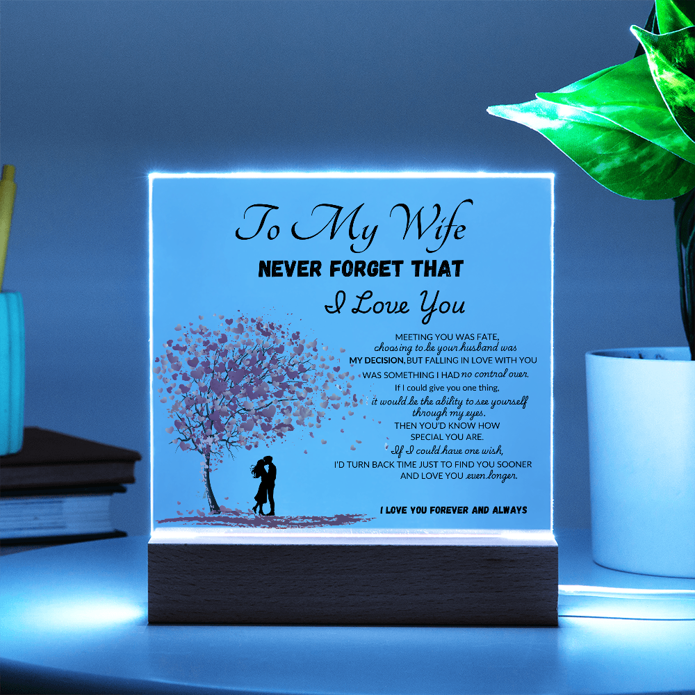 To My Wife Printed Acrylic Square Plaque