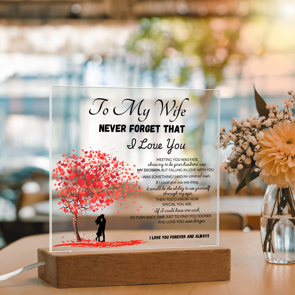 To My Wife Printed Acrylic Square Plaque