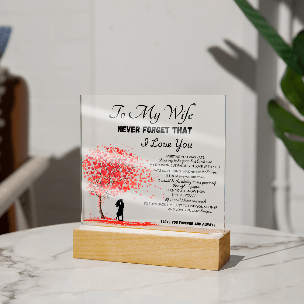 To My Wife Printed Acrylic Square Plaque