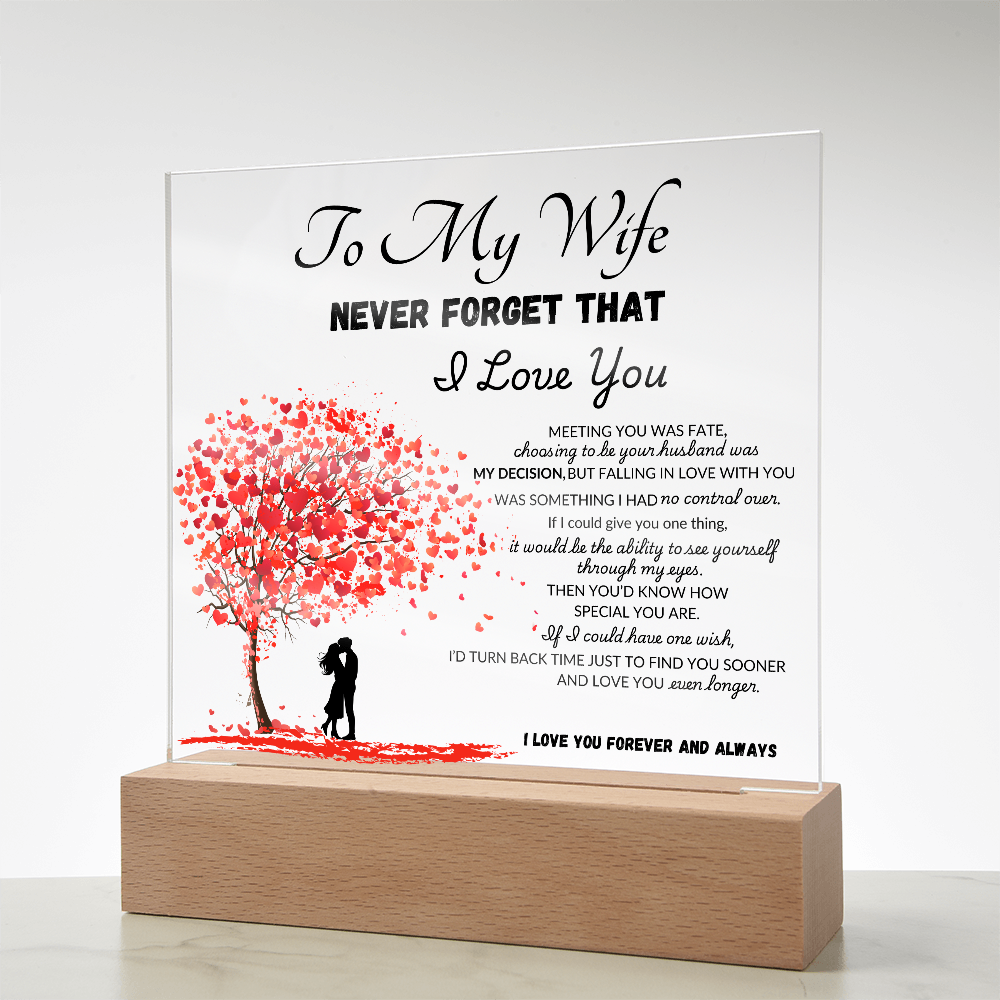 To My Wife Printed Acrylic Square Plaque