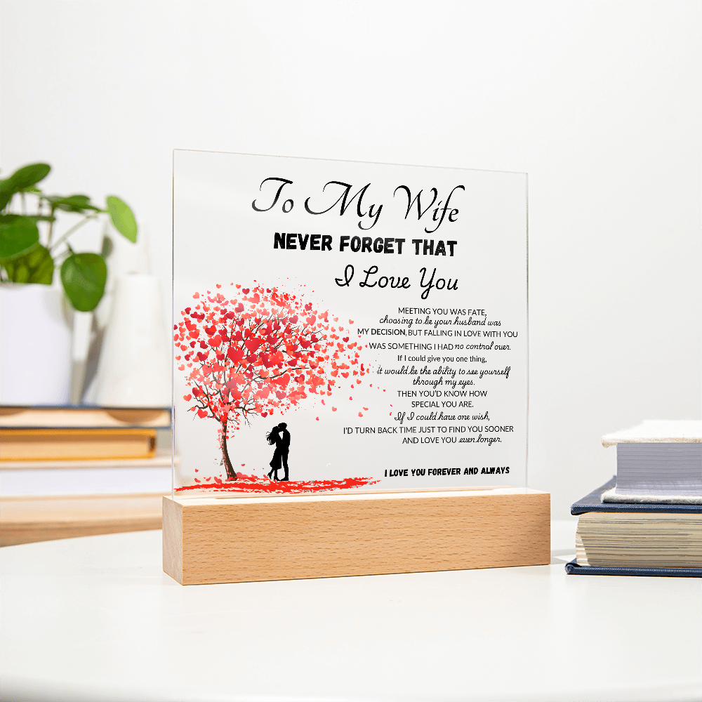 To My Wife Printed Acrylic Square Plaque