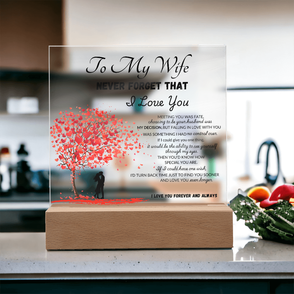 To My Wife Printed Acrylic Square Plaque