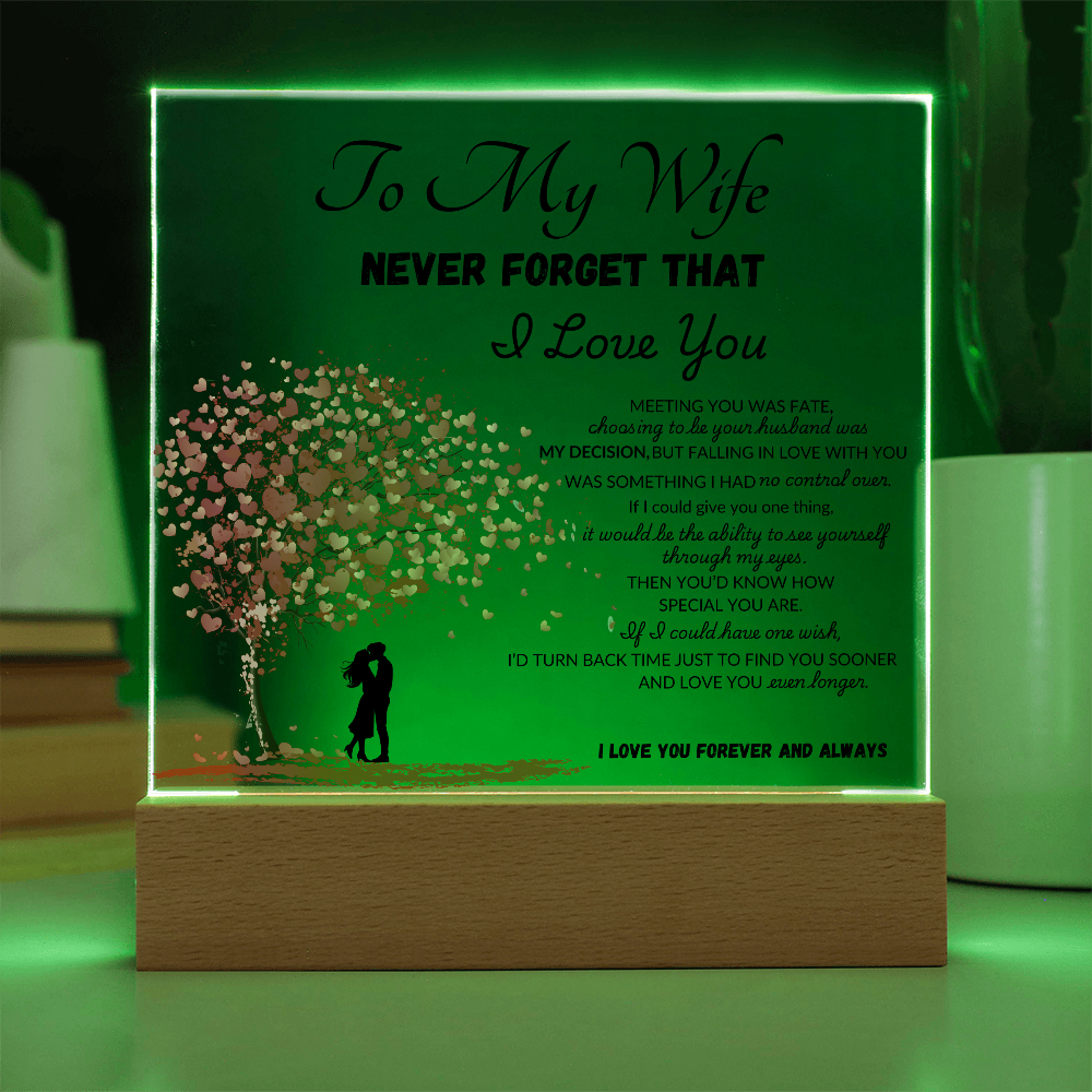 To My Wife Printed Acrylic Square Plaque