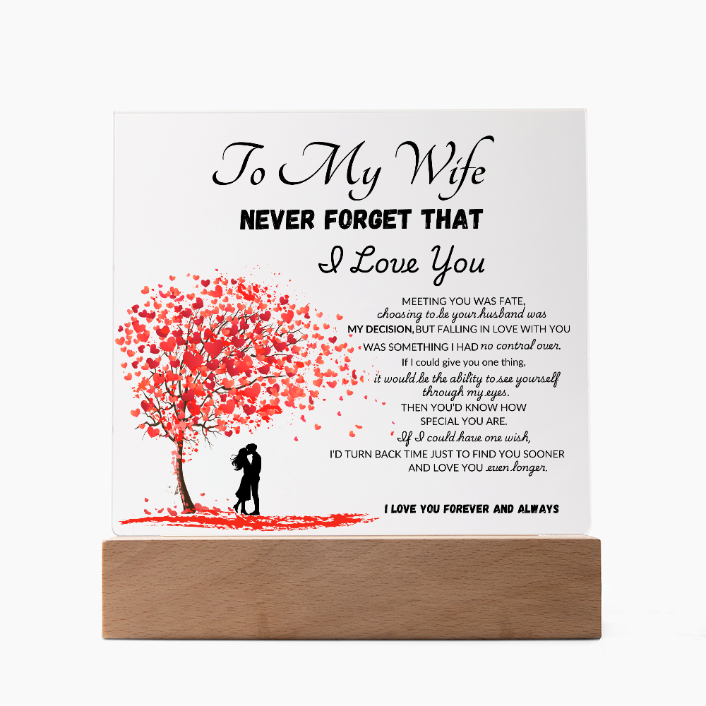 To My Wife Printed Acrylic Square Plaque