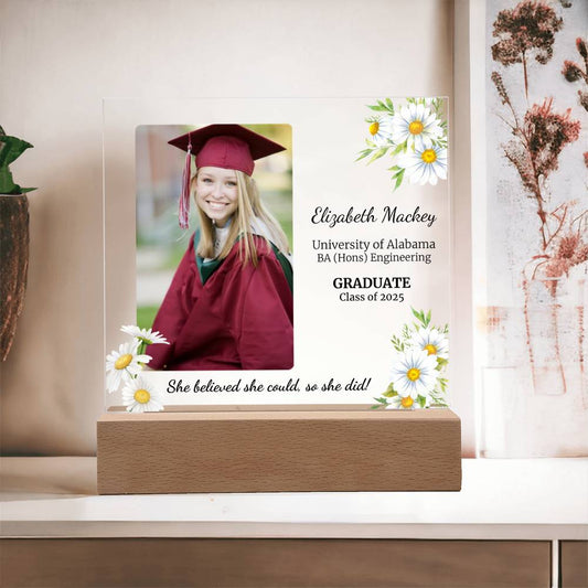 She Believed She Could, So She Did|Personalized Graduation Plaque