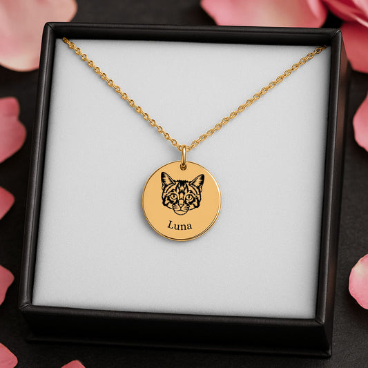 Personalized Cat Lovers Coin Necklace